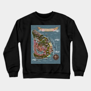 Booby Island DnD map T Shirt Design Crewneck Sweatshirt